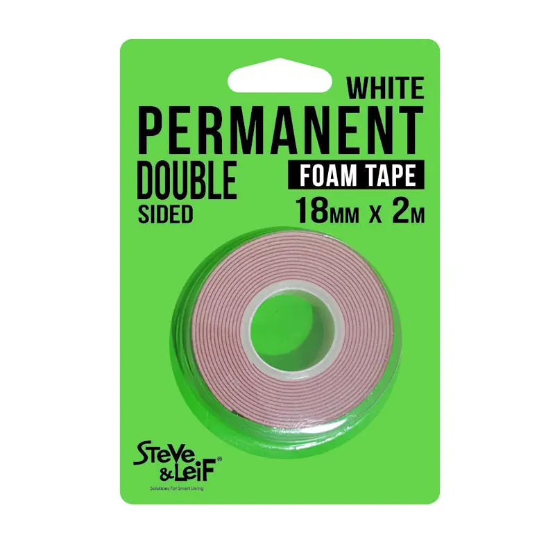 White Durable Foam Tape – 18Mm × 2M 1