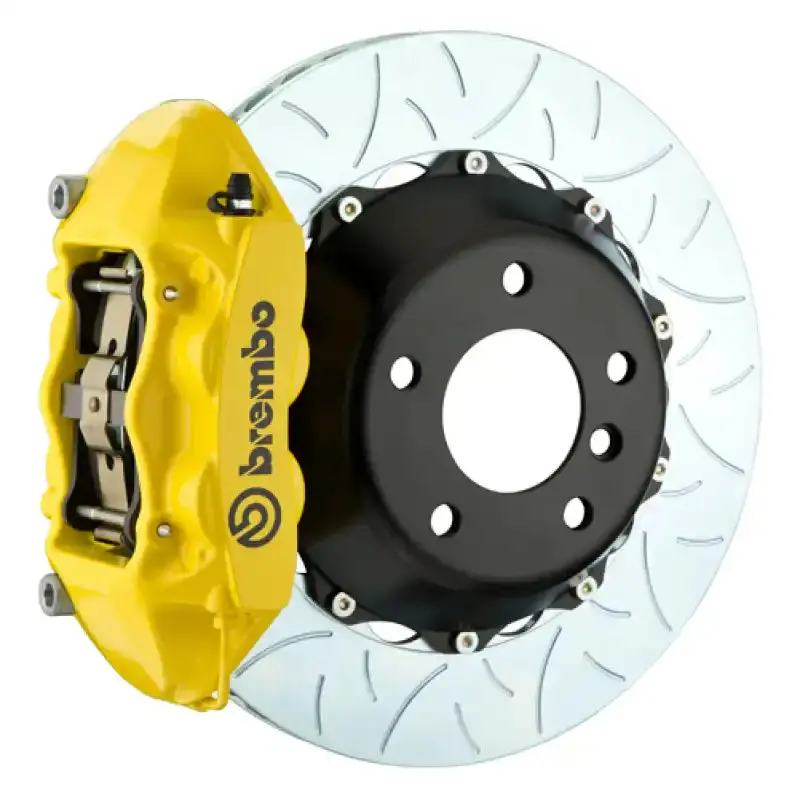Brembo 10-15 Rear Big Brake Kit – 380X28Mm Two-Piece Slotted Rotors With Yellow Calipers For Camaro Ss/Zl1 1