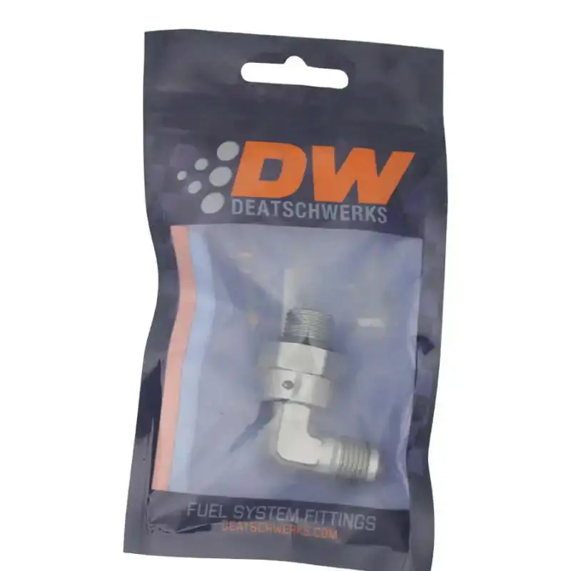 Deatschwerks Titanium-Anodized 6An Swivel Fitting – 6An Orb Male To 90° Flare Adapter 1
