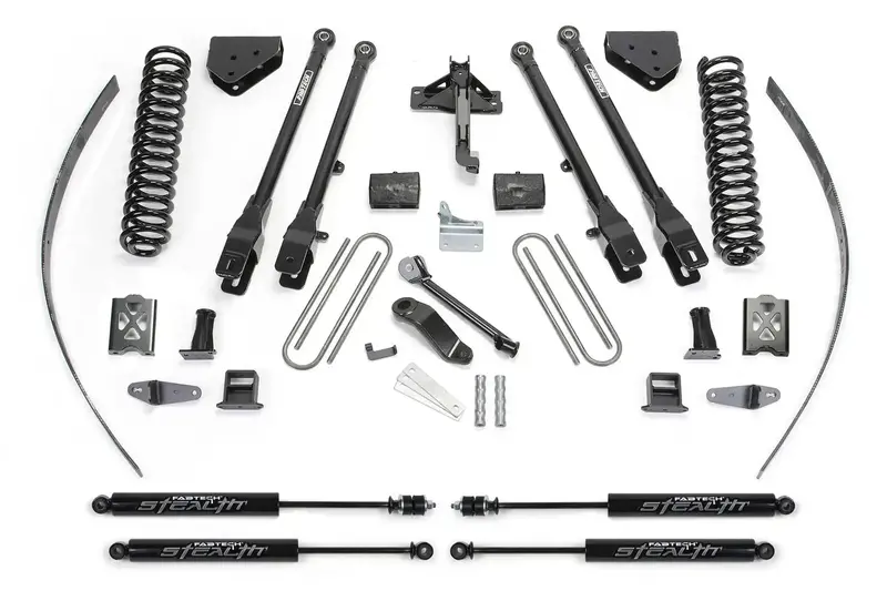 Fabtech K20171M 8-Link Suspension System – Includes Coilovers And Stealth Shocks For 2005–2007 Ford F-250 4Wd 1