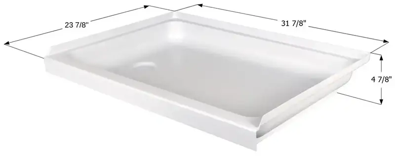 Icon Sp2432Lh-Pw Left-Hand Drain Shower Pan – 24X32 Inch, Lightweight Composite Base 1