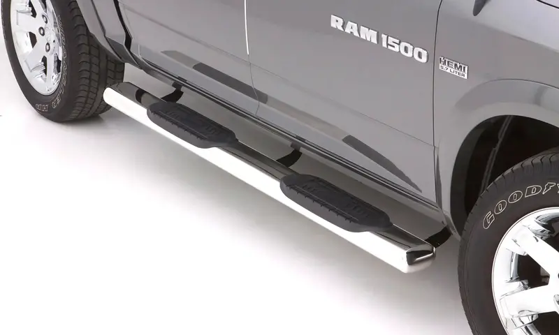 Lund 6" Oval Chrome Nerf Bars – 80" Heavy-Duty Step Rails With Mounting Brackets 1