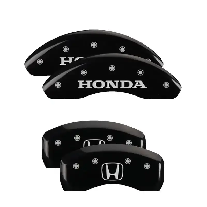 Mgp Engraved Caliper Covers – Front For Honda, Rear For Cr-V, Black Finish With Silver Chrome Accents 1