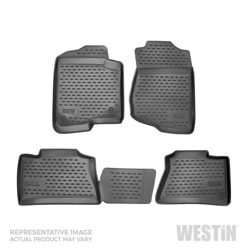 Westin 74-41-41040 Profile All-Weather Floor Liners – 4-Piece Set (Front, Rear, Third Row) In Black 1